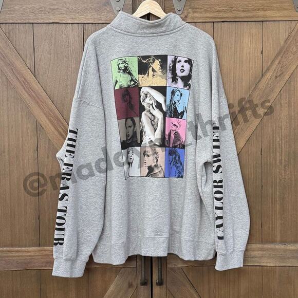 Taylor Swift Tops - Taylor Swift The Eras Tour Gray Quarter Zip Sweatshirt size 4XL